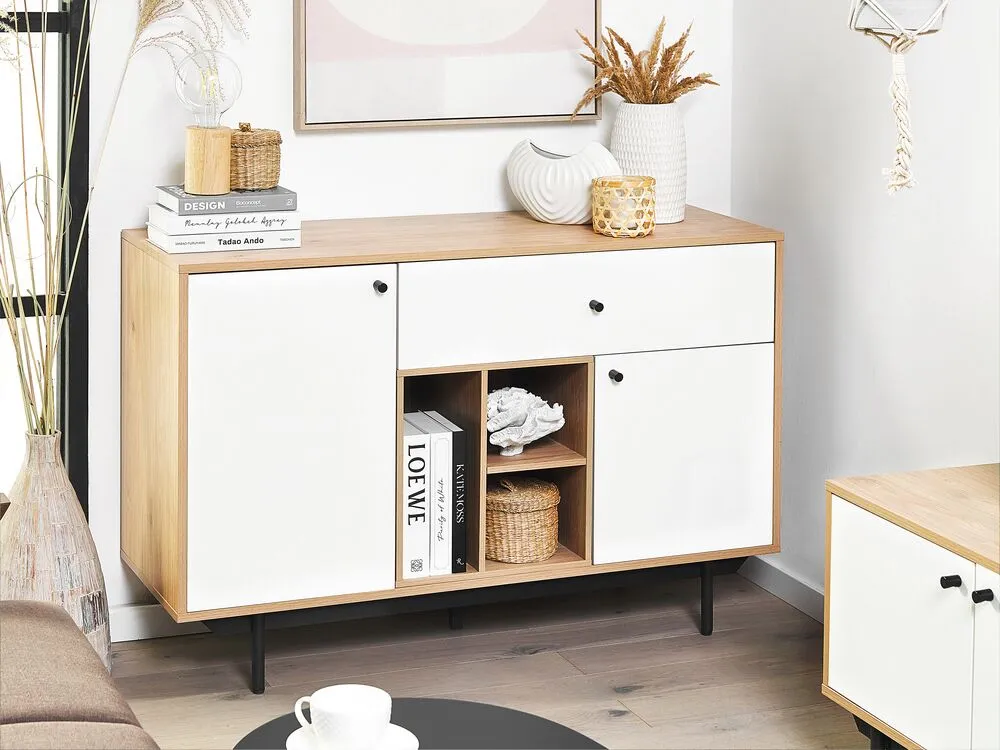 1 Drawer Sideboard Light Wood with White ITACA