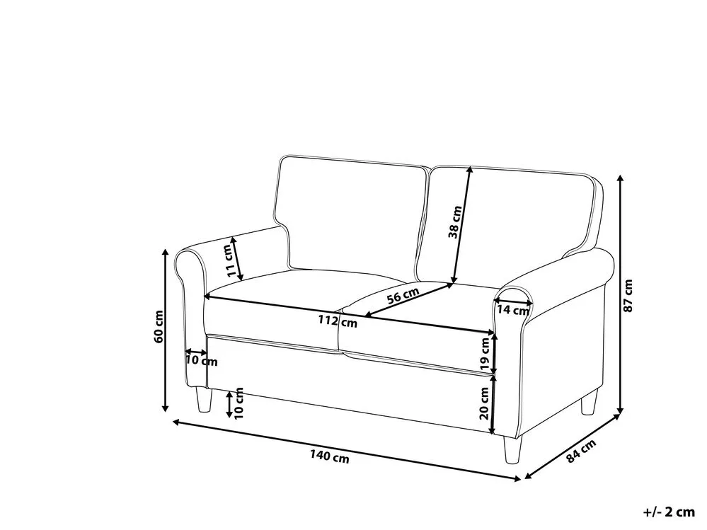 2 Seater Fabric Sofa Light Brown RONNEBY
