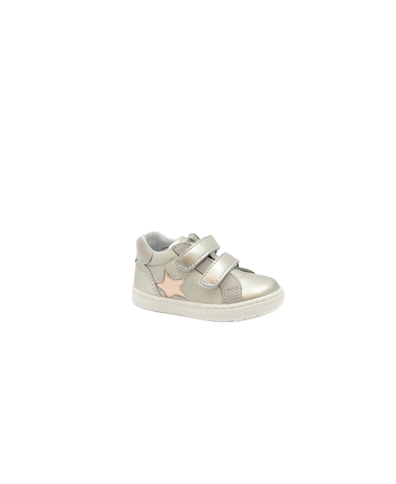BALOCCHI 646226 21/22 MINI CHAMPAGNE platino argento scarpe bambina strappi pelle