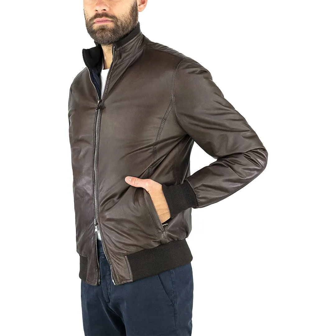 BARBA Napoli Fox Rev Pelle Testa di Moro jacket