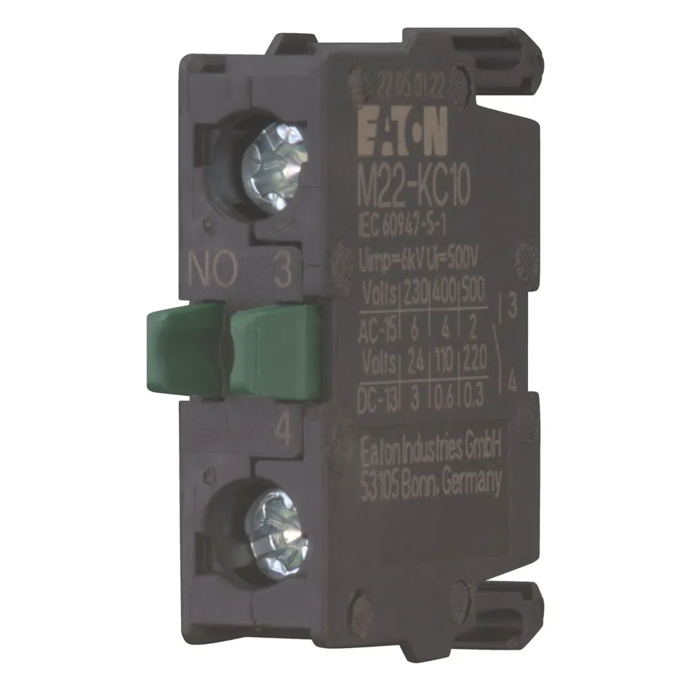 Blocco contatti pulsante Eaton, 1NO, 240V