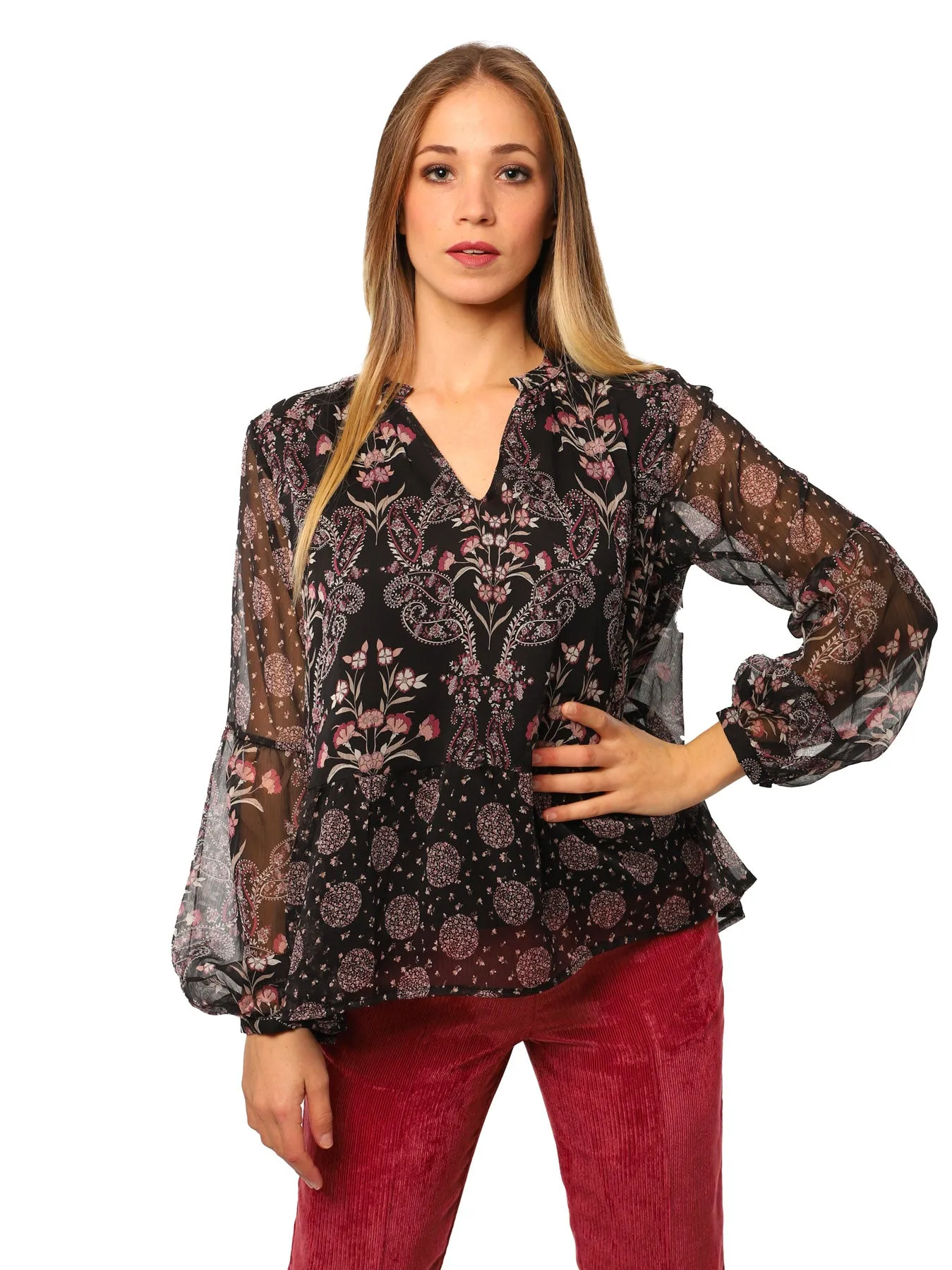 Blusa Donna con fantasia etnica