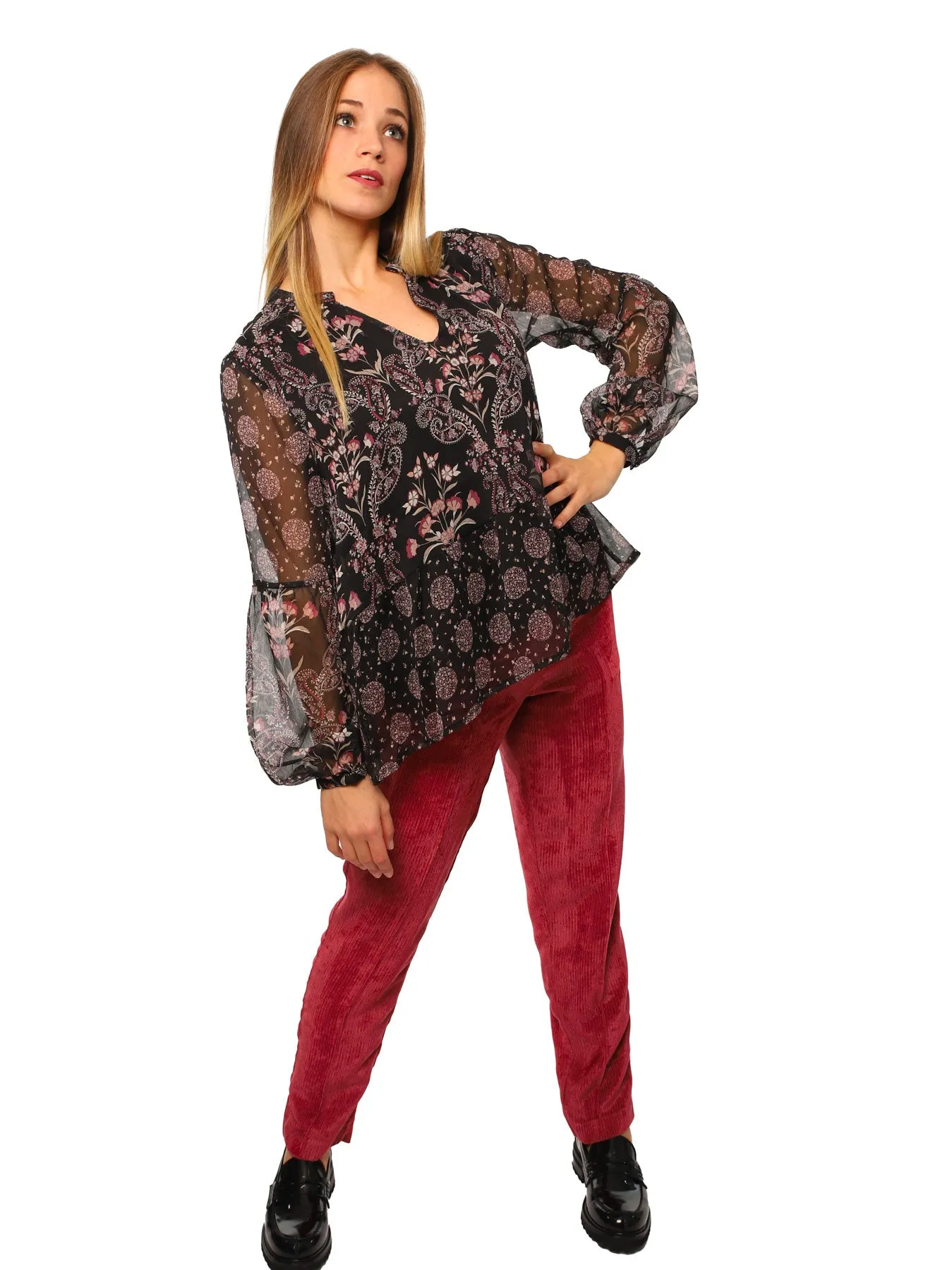 Blusa Donna con fantasia etnica