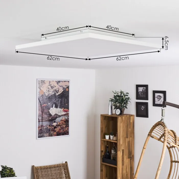 Buenaventura Plafoniera LED Bianco, 1-Luce, Telecomando