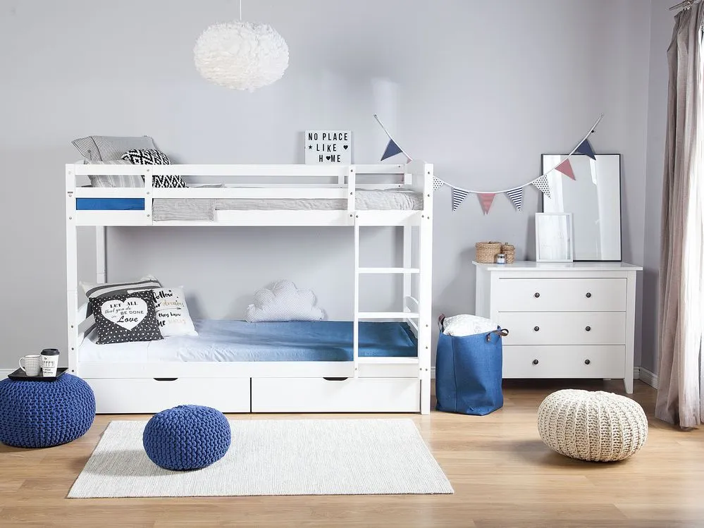 Bunk Bed with Drawers Wood REGAT 90 x 200 cm (EU Single) White