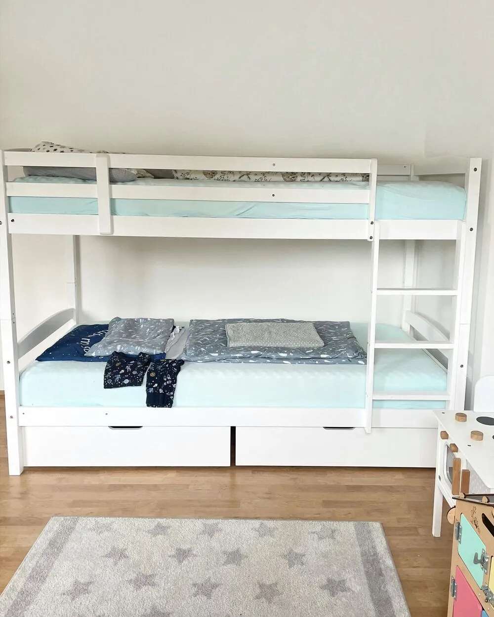 Bunk Bed with Drawers Wood REGAT 90 x 200 cm (EU Single) White