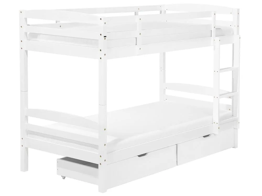 Bunk Bed with Drawers Wood REGAT 90 x 200 cm (EU Single) White
