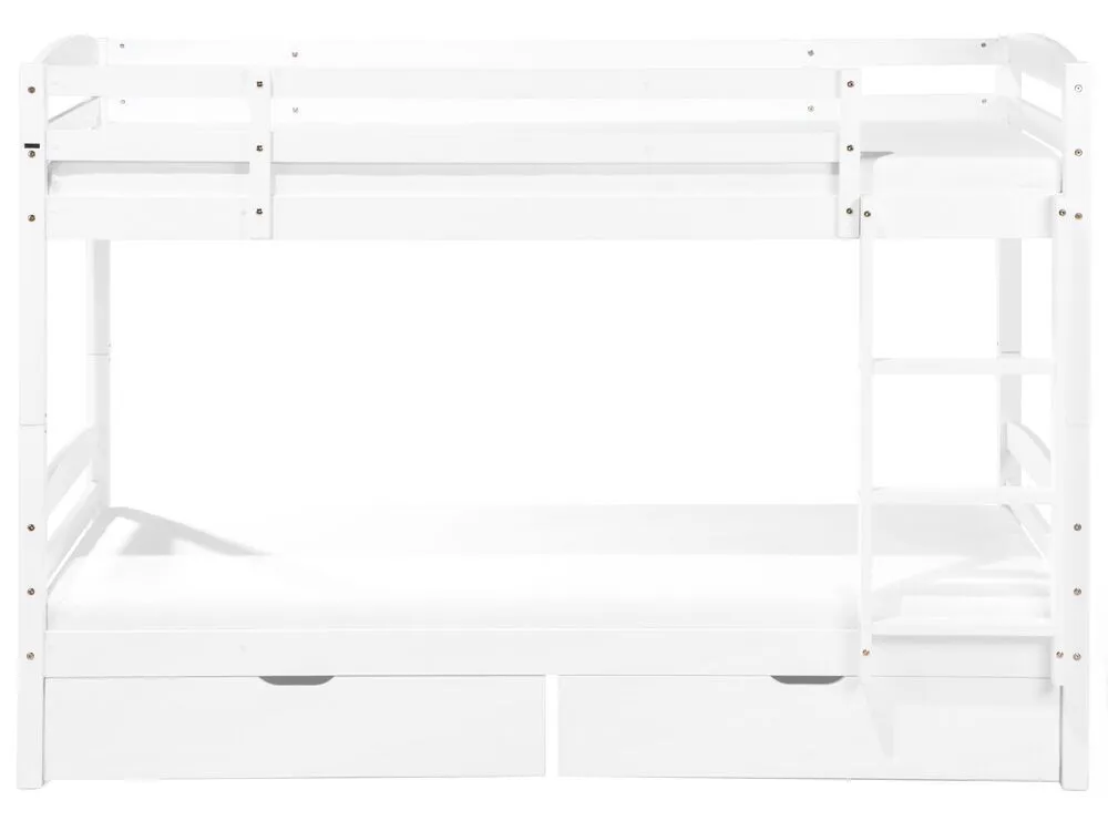Bunk Bed with Drawers Wood REGAT 90 x 200 cm (EU Single) White