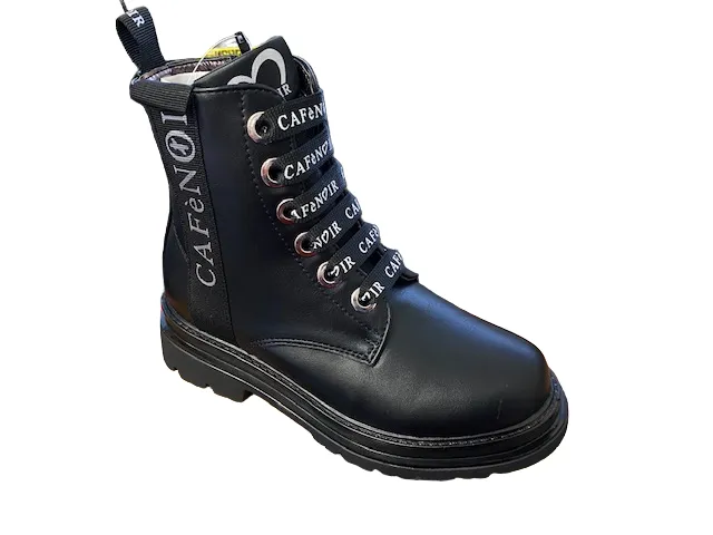 CafèNoir Girl's black amphibian with internal zip, side and lace writing - c-16912 1542