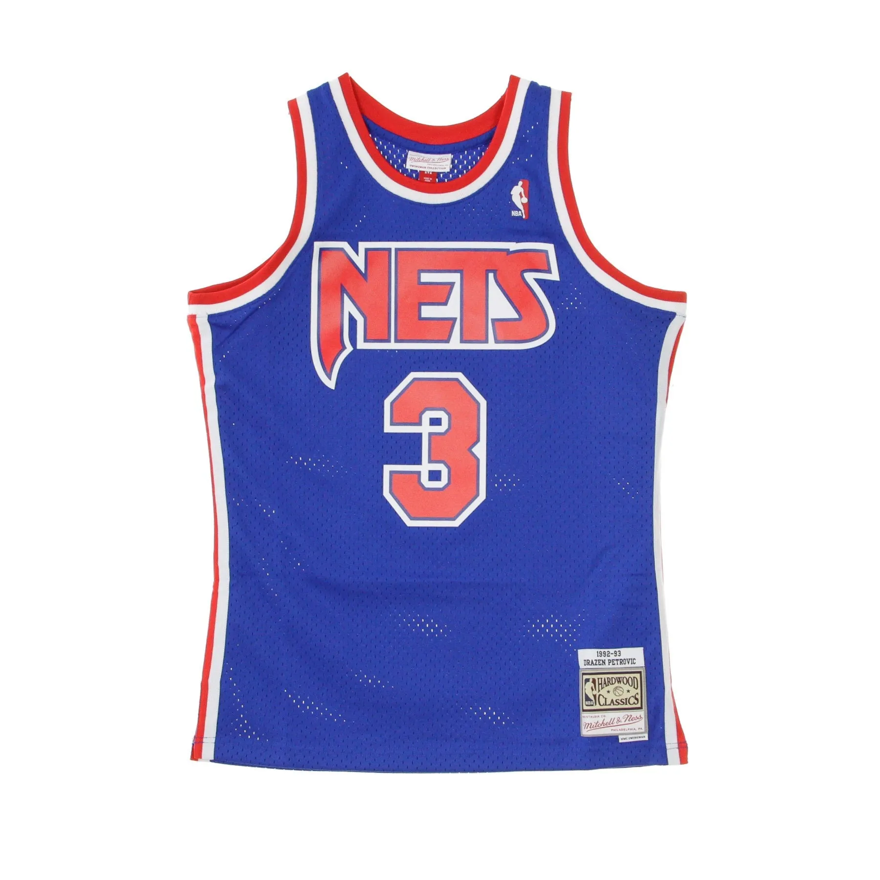 Canotta Basket Uomo Nba Swingman Jersey Hardwood Classics No.3 Drazen Petrovic 1992-93 Nejnet Road Original Team Colors
