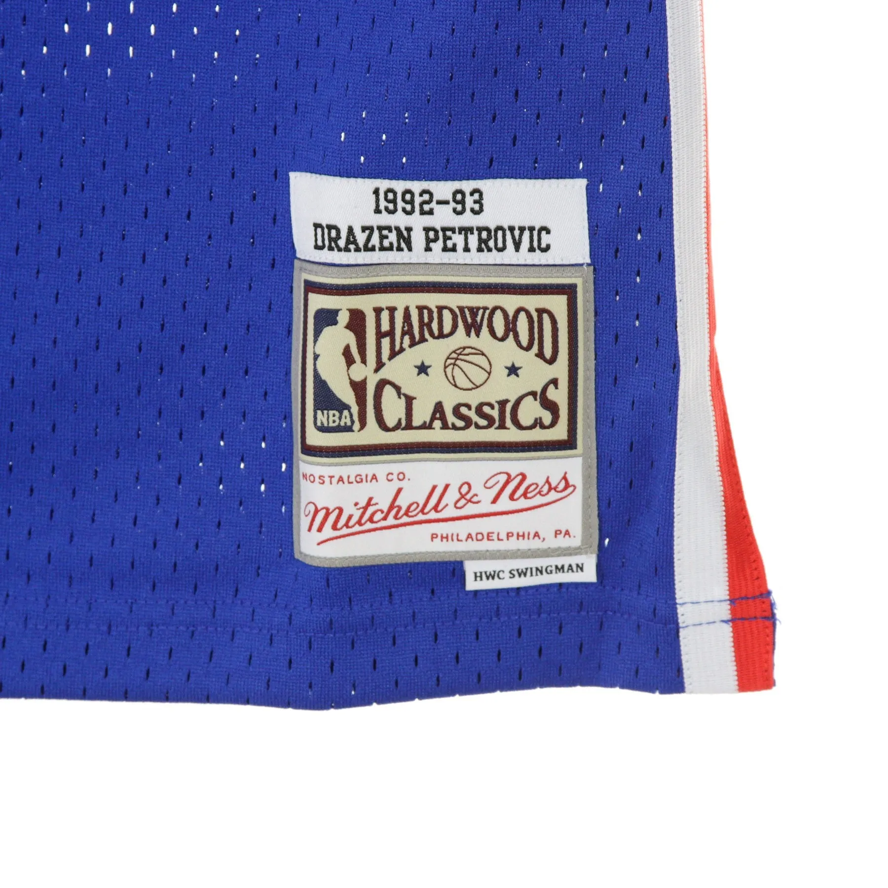 Canotta Basket Uomo Nba Swingman Jersey Hardwood Classics No.3 Drazen Petrovic 1992-93 Nejnet Road Original Team Colors