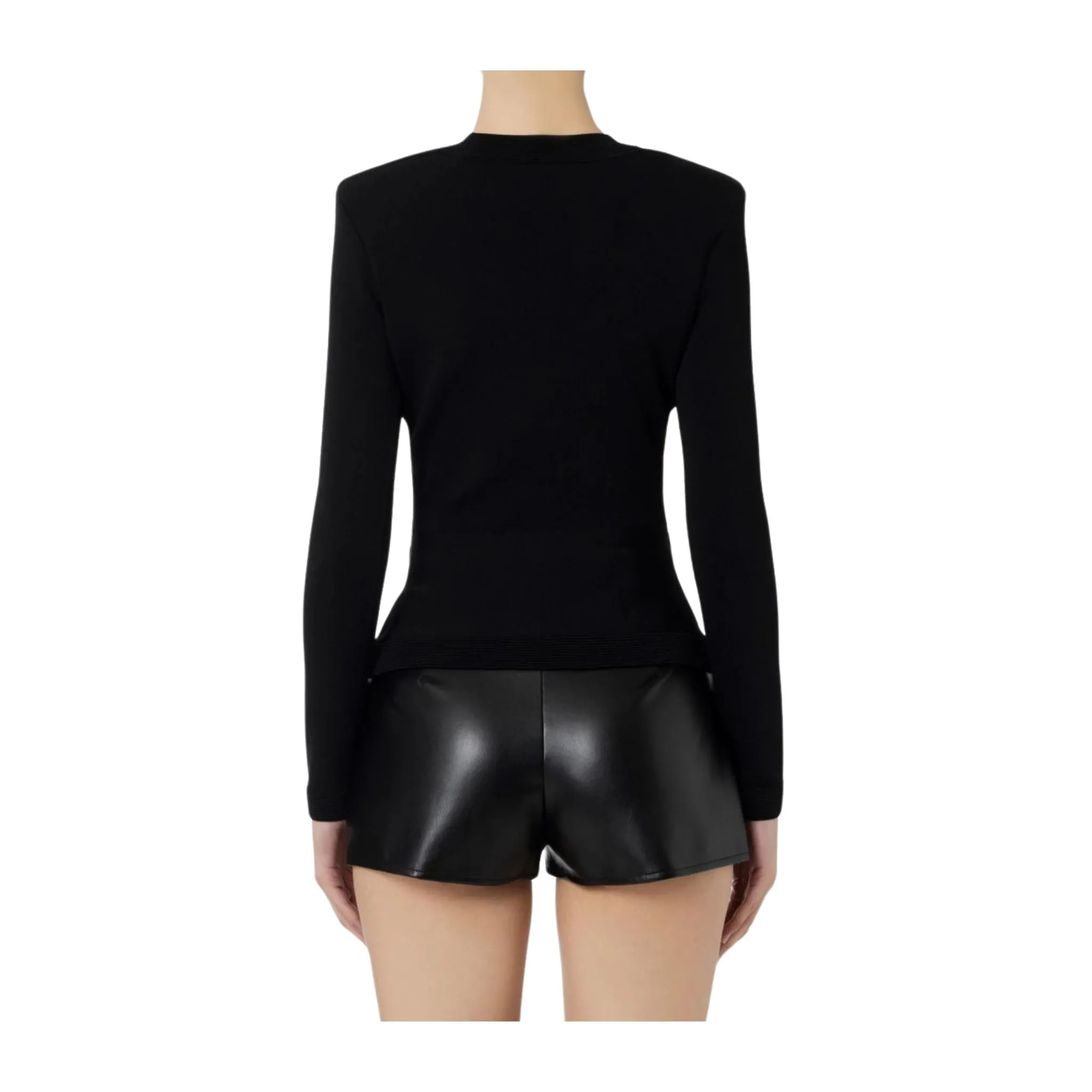 Cardigan Donna Nero a V