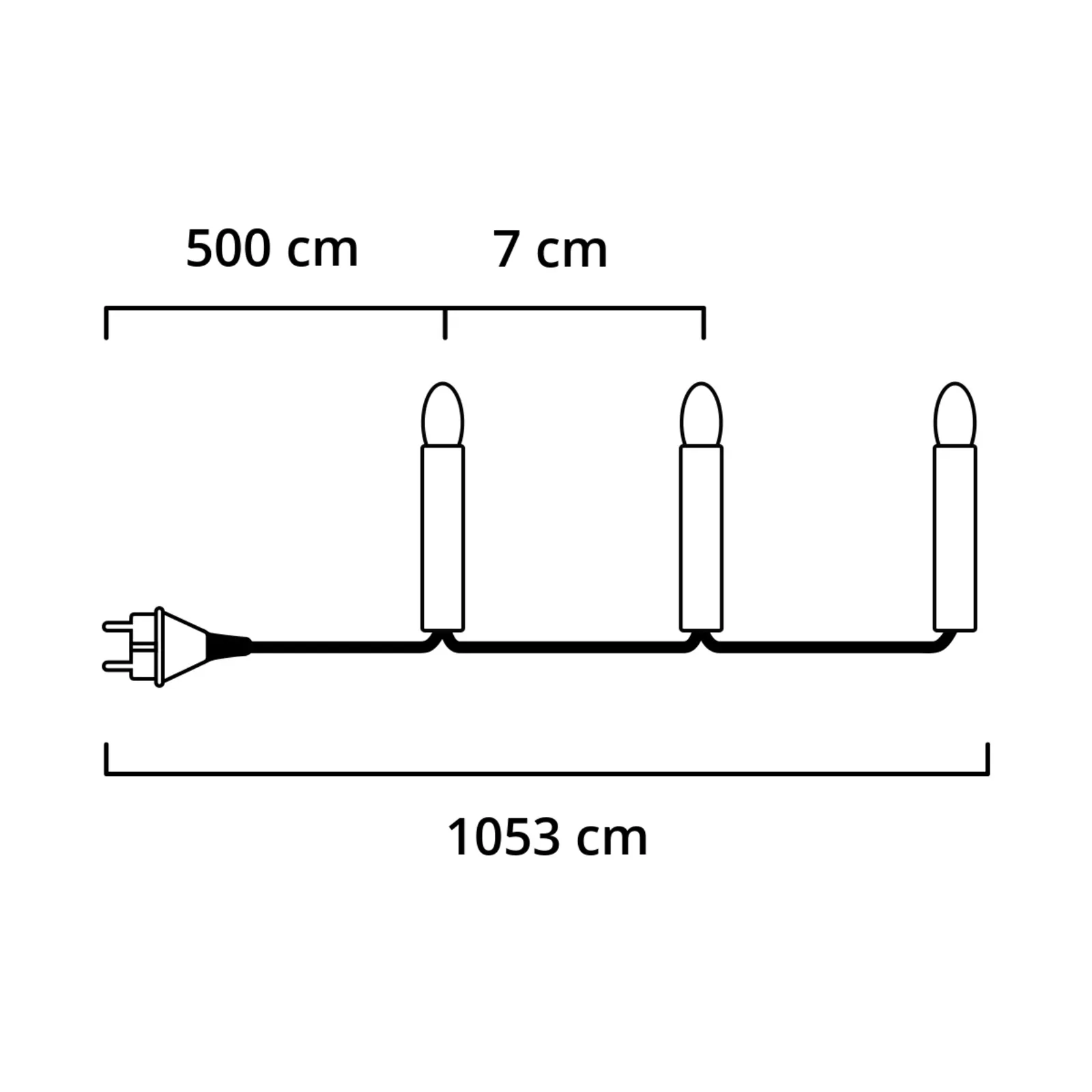 Catena luminosa a LED colorata con 80 luci 10,5m