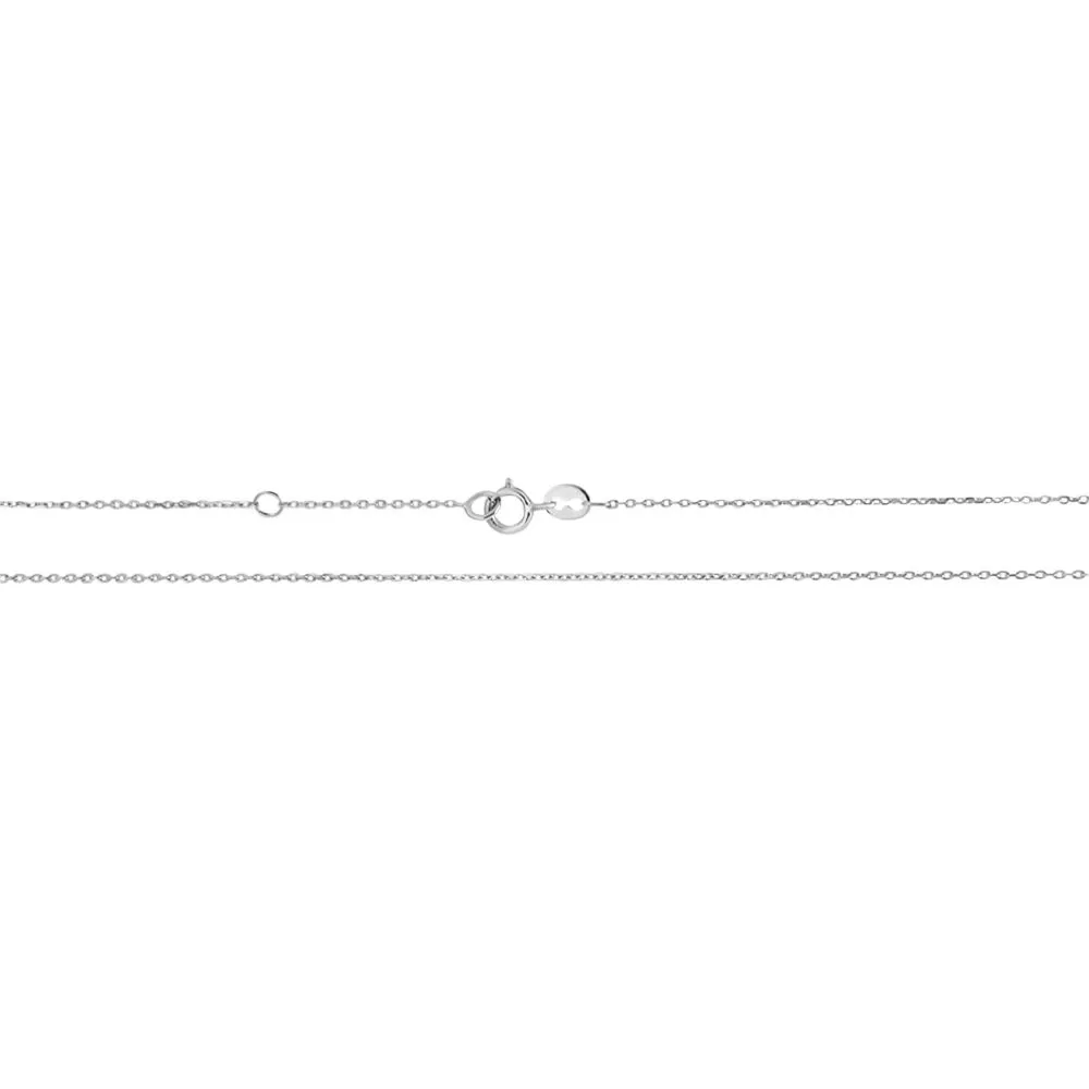 Collana Punto Luce Ovale Charlotte Oro Bianco 375/1000 Maglia Forzatina Zaffiro 0,59 ct 40 + 2 cm 1400124