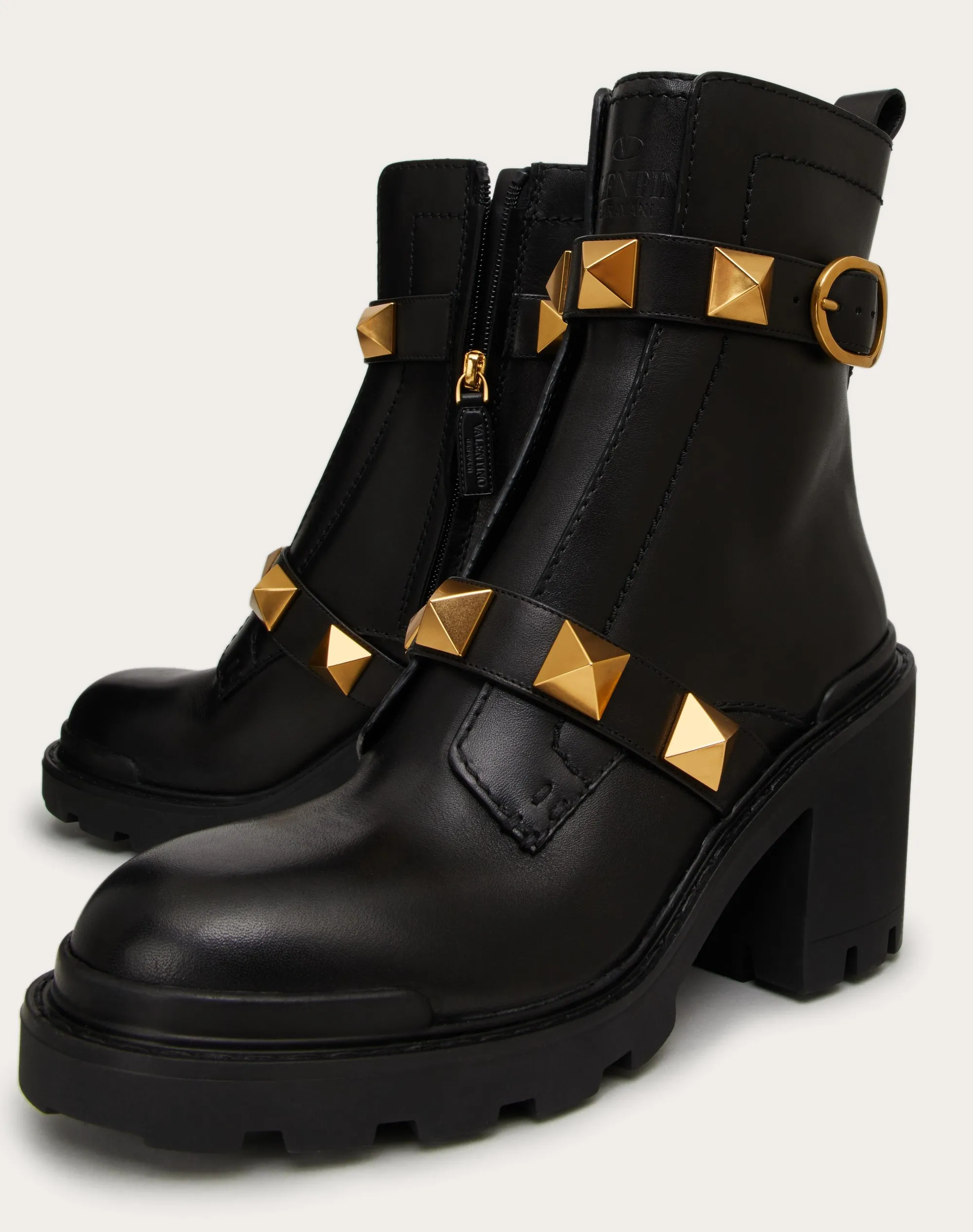 Combat boot Roman stud in vitello 85mm.