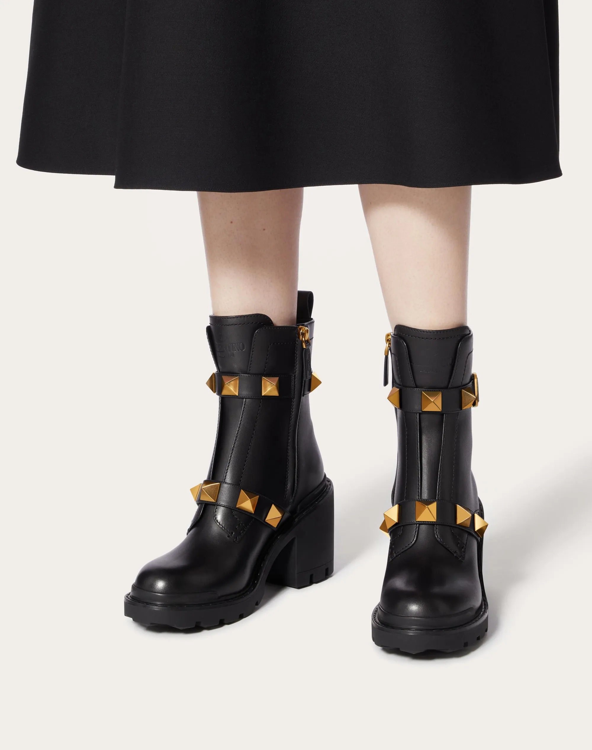 Combat boot Roman stud in vitello 85mm.