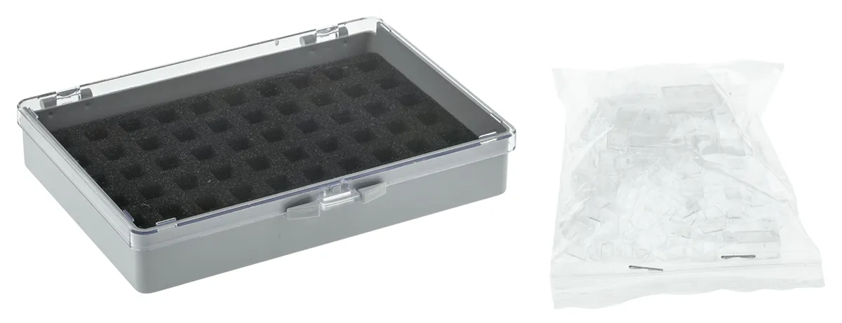 Contenitore modulare RS PRO in PS, 60 scomparti, 30mm x 122mm x 161mm, Coperchio trasparente