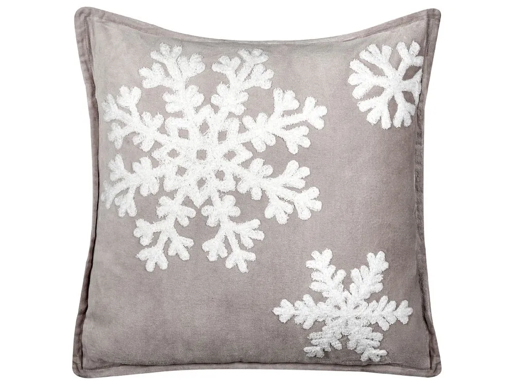 Cuscino decorativo MURRAYA Velluto 45 x 45 cm Grigio Modello natalizio