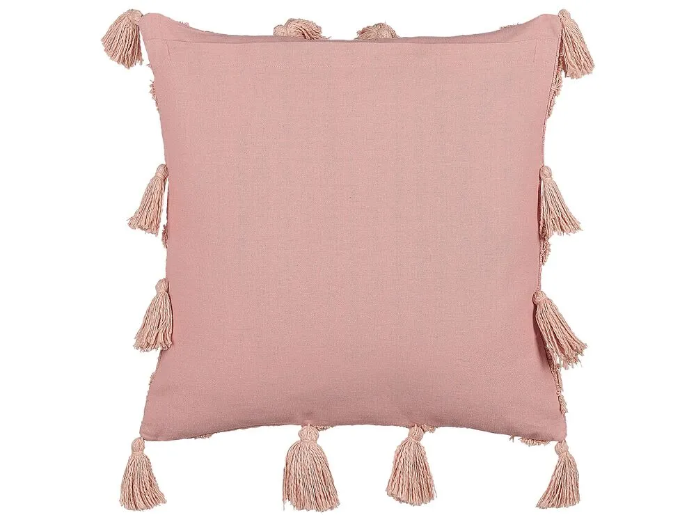 Cuscino decorativo TORENIA Cotone 45 x 45 cm Rosa Trama geometrica