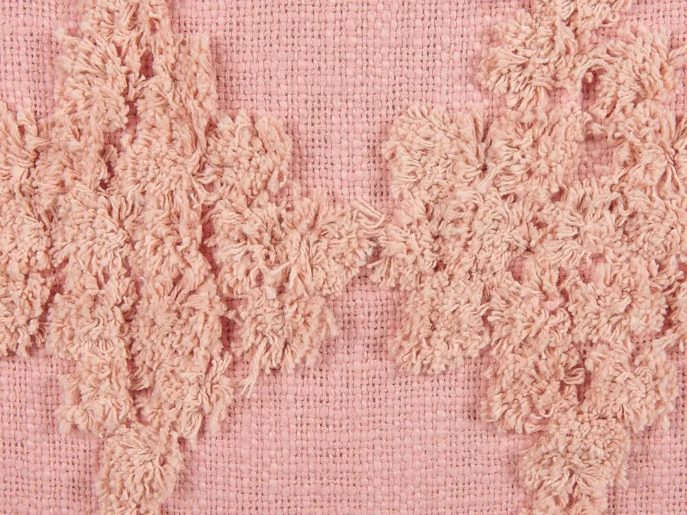 Cuscino decorativo TORENIA Cotone 45 x 45 cm Rosa Trama geometrica