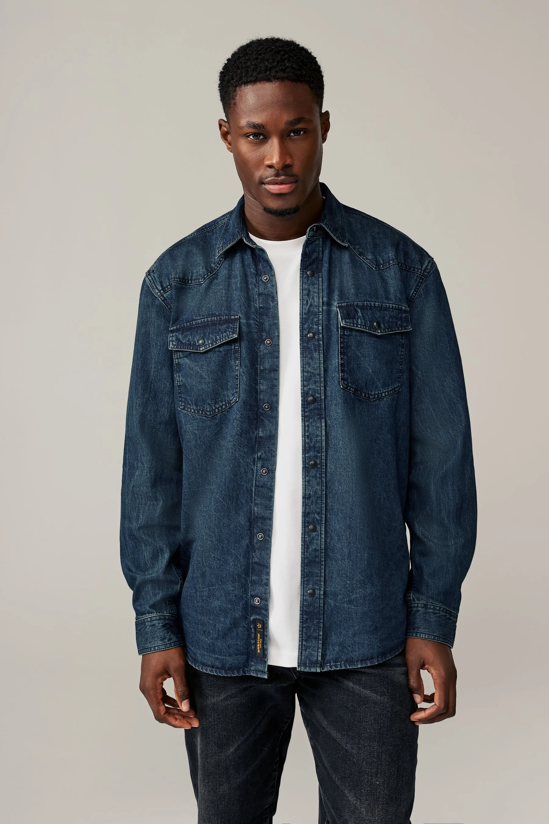 Denim Western 100% Cotton Long Sleeve Shirt    