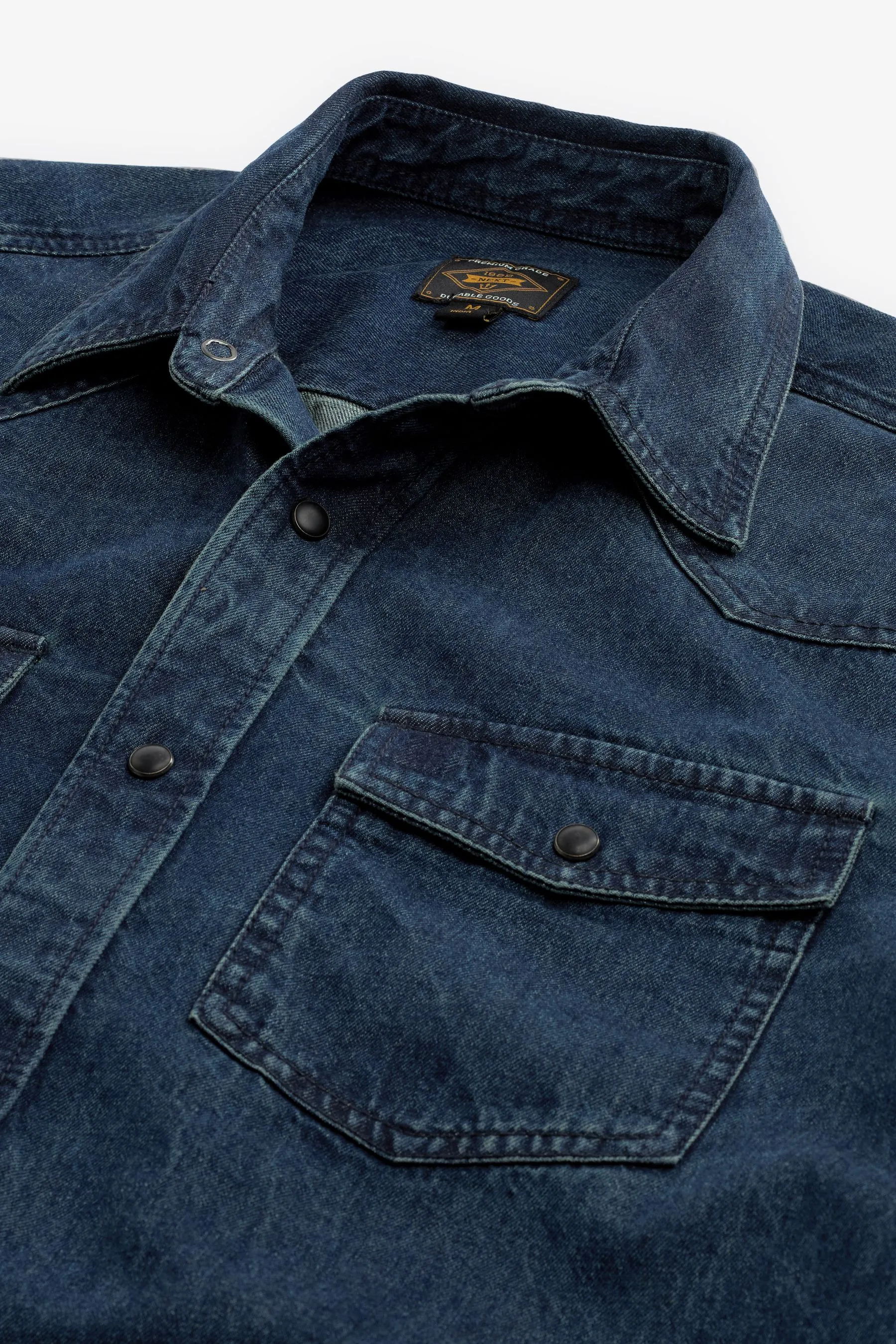Denim Western 100% Cotton Long Sleeve Shirt    
