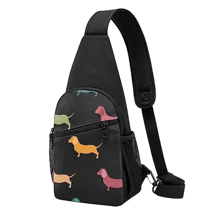 Enjoy Life - Handwritten Black Shoulder Bag for Men and Women, Adjustable for Left and Right Handed Hiking