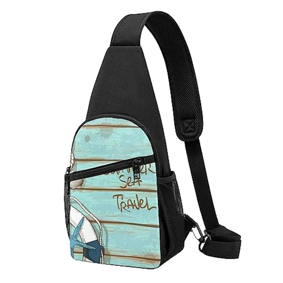 Enjoy Life - Handwritten Black Shoulder Bag for Men and Women, Adjustable for Left and Right Handed Hiking