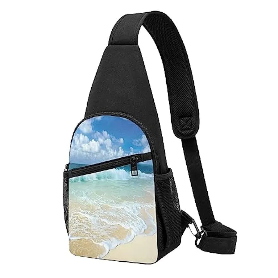 Enjoy Life - Handwritten Black Shoulder Bag for Men and Women, Adjustable for Left and Right Handed Hiking