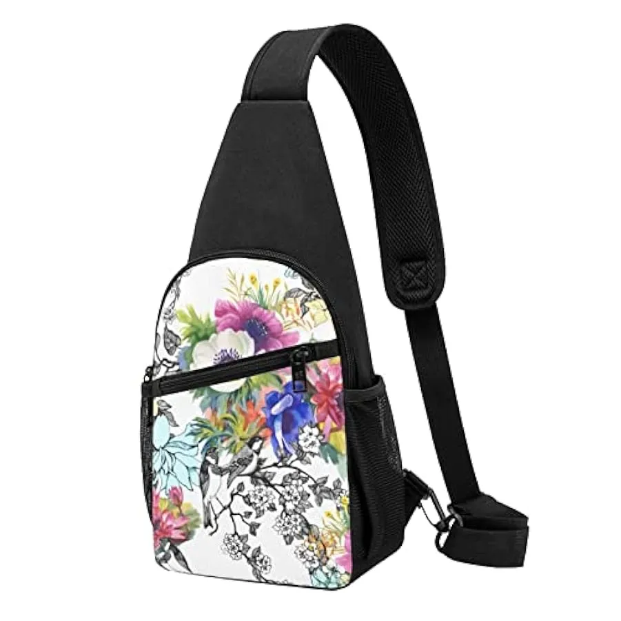 Enjoy Life - Handwritten Black Shoulder Bag for Men and Women, Adjustable for Left and Right Handed Hiking