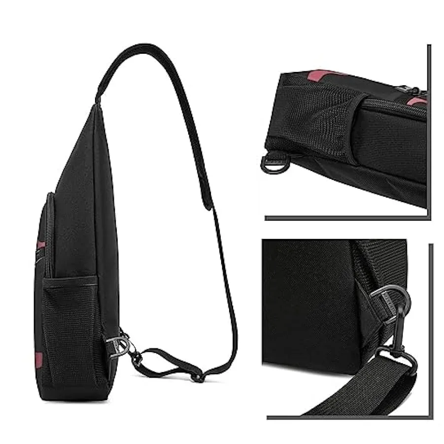 Enjoy Life - Handwritten Black Shoulder Bag for Men and Women, Adjustable for Left and Right Handed Hiking