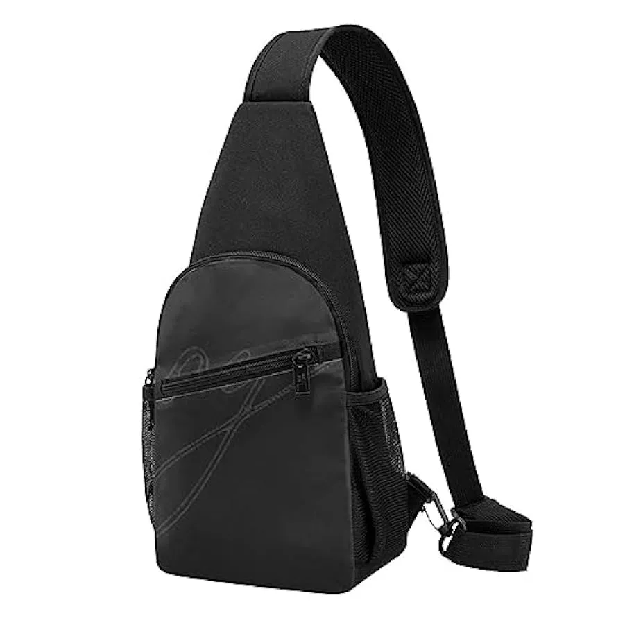 Enjoy Life - Handwritten Black Shoulder Bag for Men and Women, Adjustable for Left and Right Handed Hiking