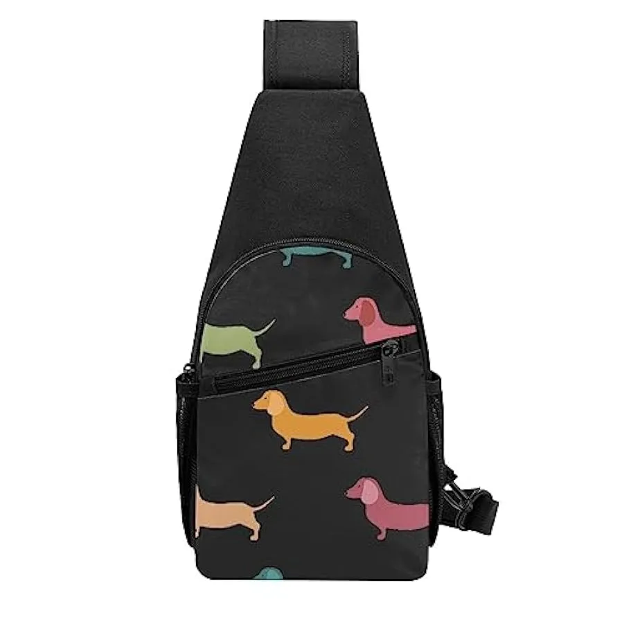 Enjoy Life - Handwritten Black Shoulder Bag for Men and Women, Adjustable for Left and Right Handed Hiking