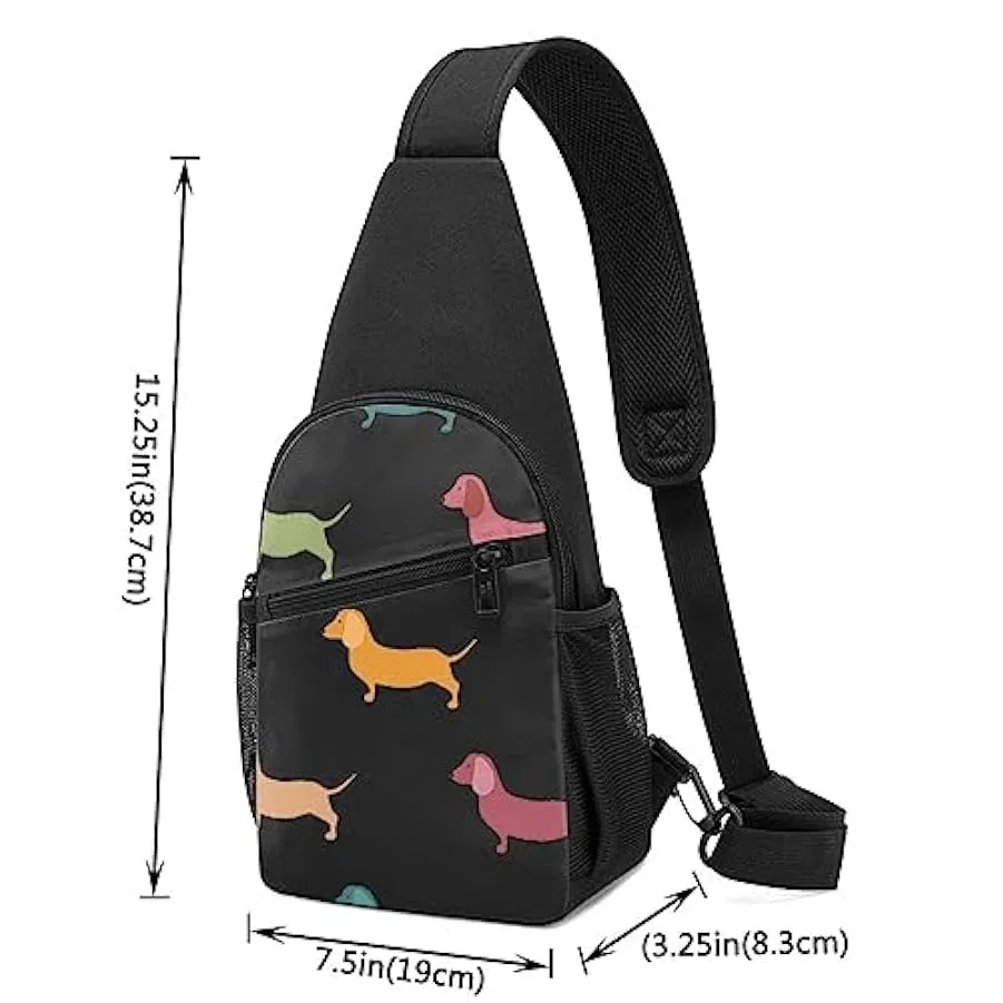 Enjoy Life - Handwritten Black Shoulder Bag for Men and Women, Adjustable for Left and Right Handed Hiking