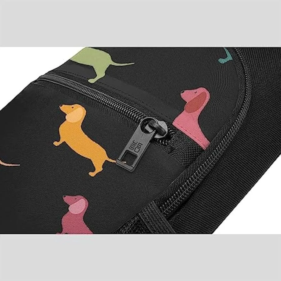 Enjoy Life - Handwritten Black Shoulder Bag for Men and Women, Adjustable for Left and Right Handed Hiking