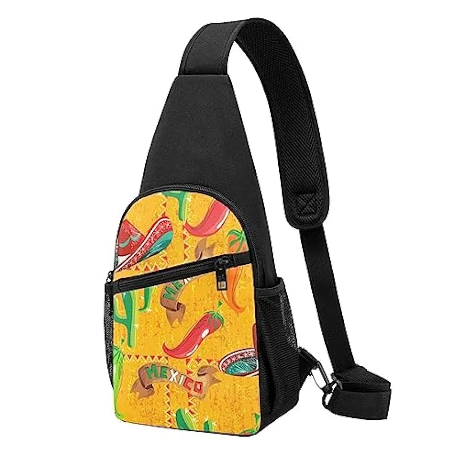 Enjoy Life - Handwritten Black Shoulder Bag for Men and Women, Adjustable for Left and Right Handed Hiking