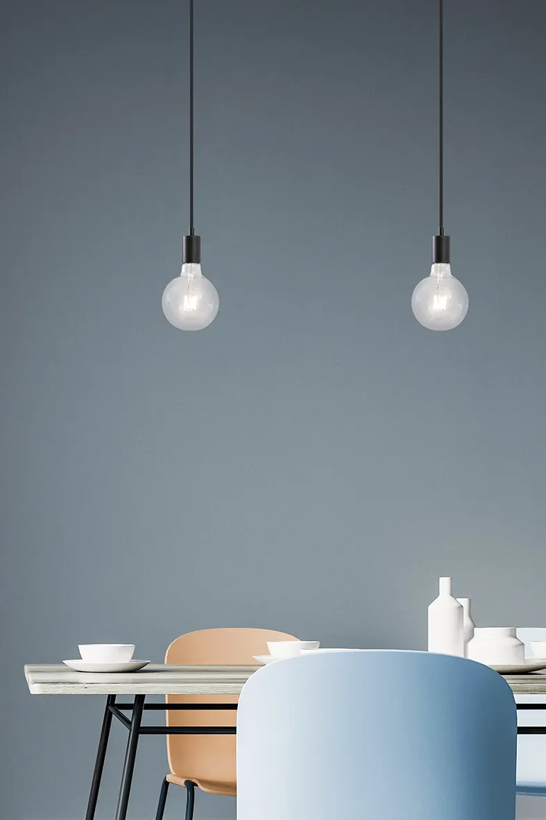 ERKEL – SOSPENSIONE E27 NERO 1X75W