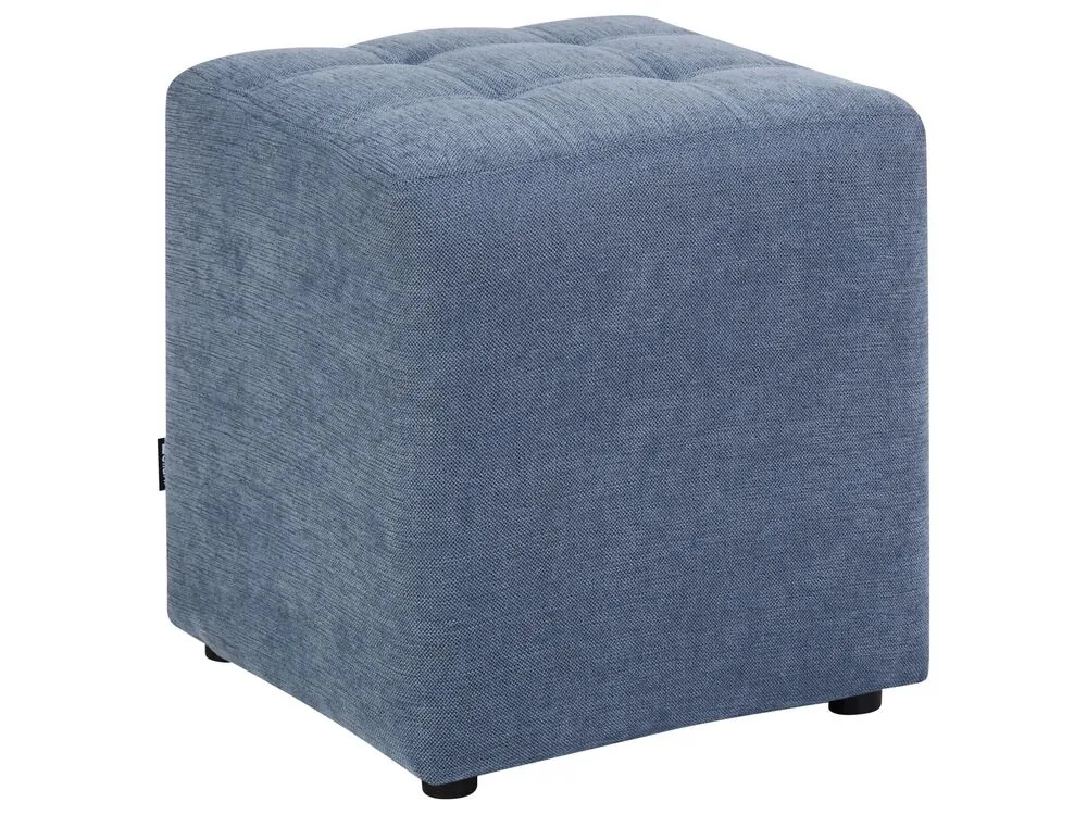 Fabric Footstool Blue KANSAS