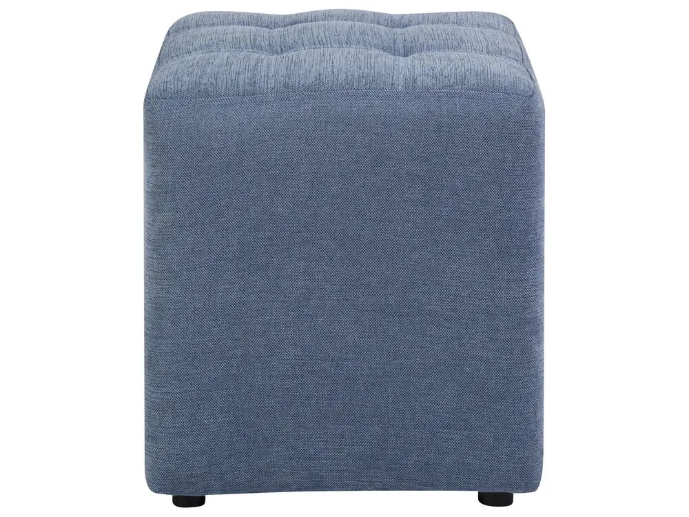 Fabric Footstool Blue KANSAS