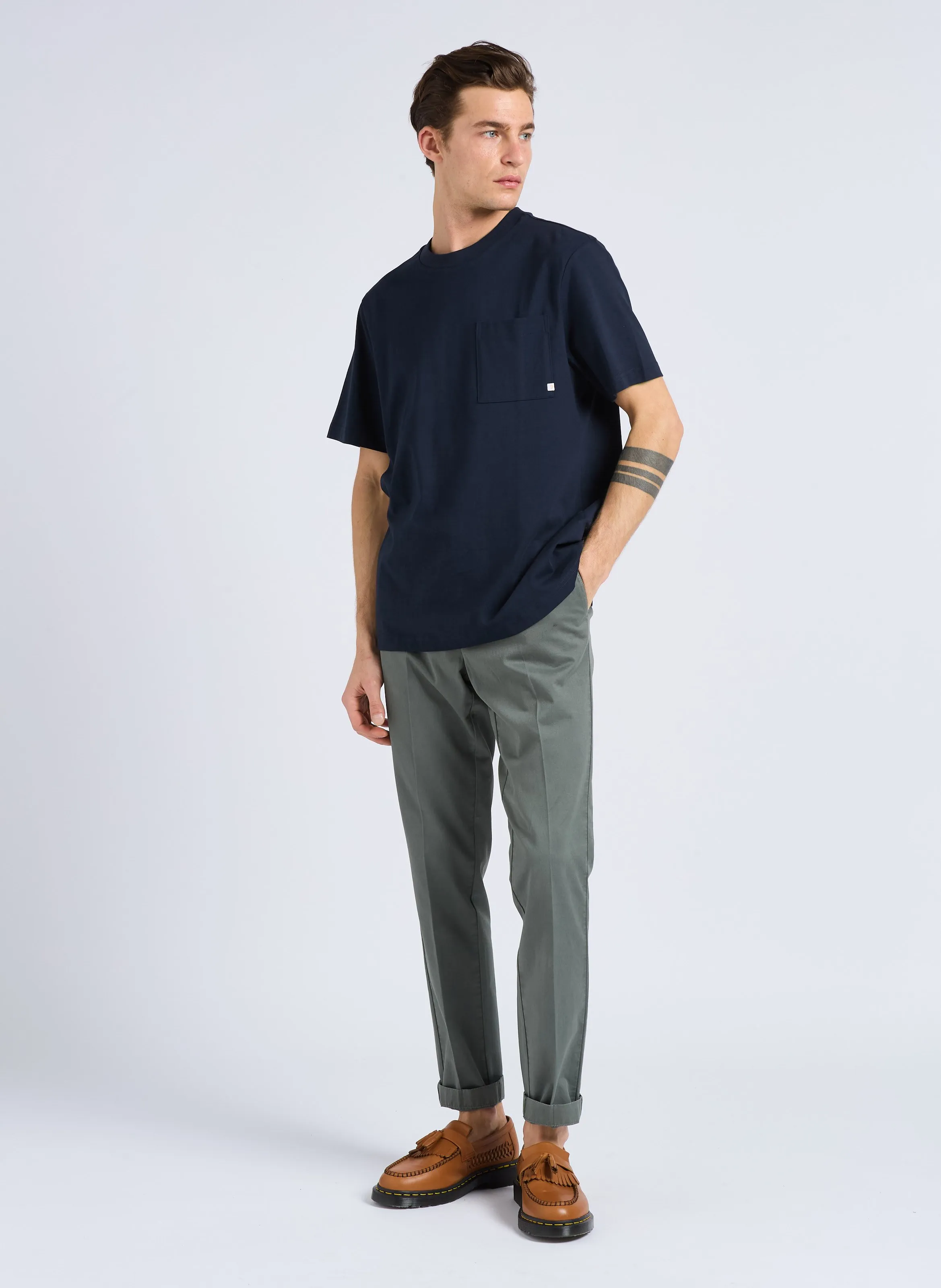  FARAH   STACY - T-shirt scollo tondo in cotone bio | Blu