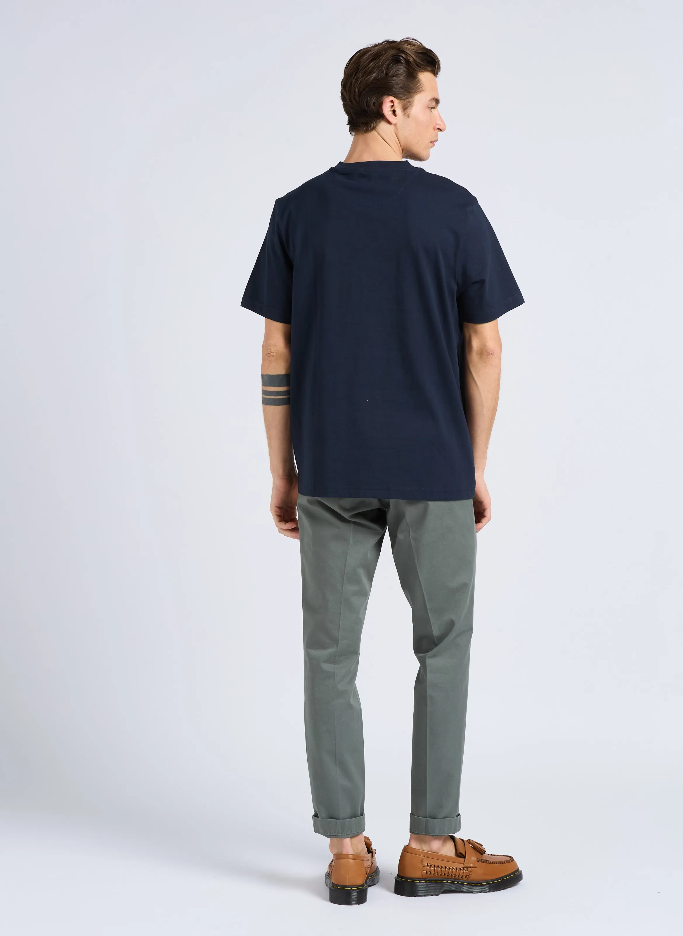 FARAH   STACY - T-shirt scollo tondo in cotone bio | Blu