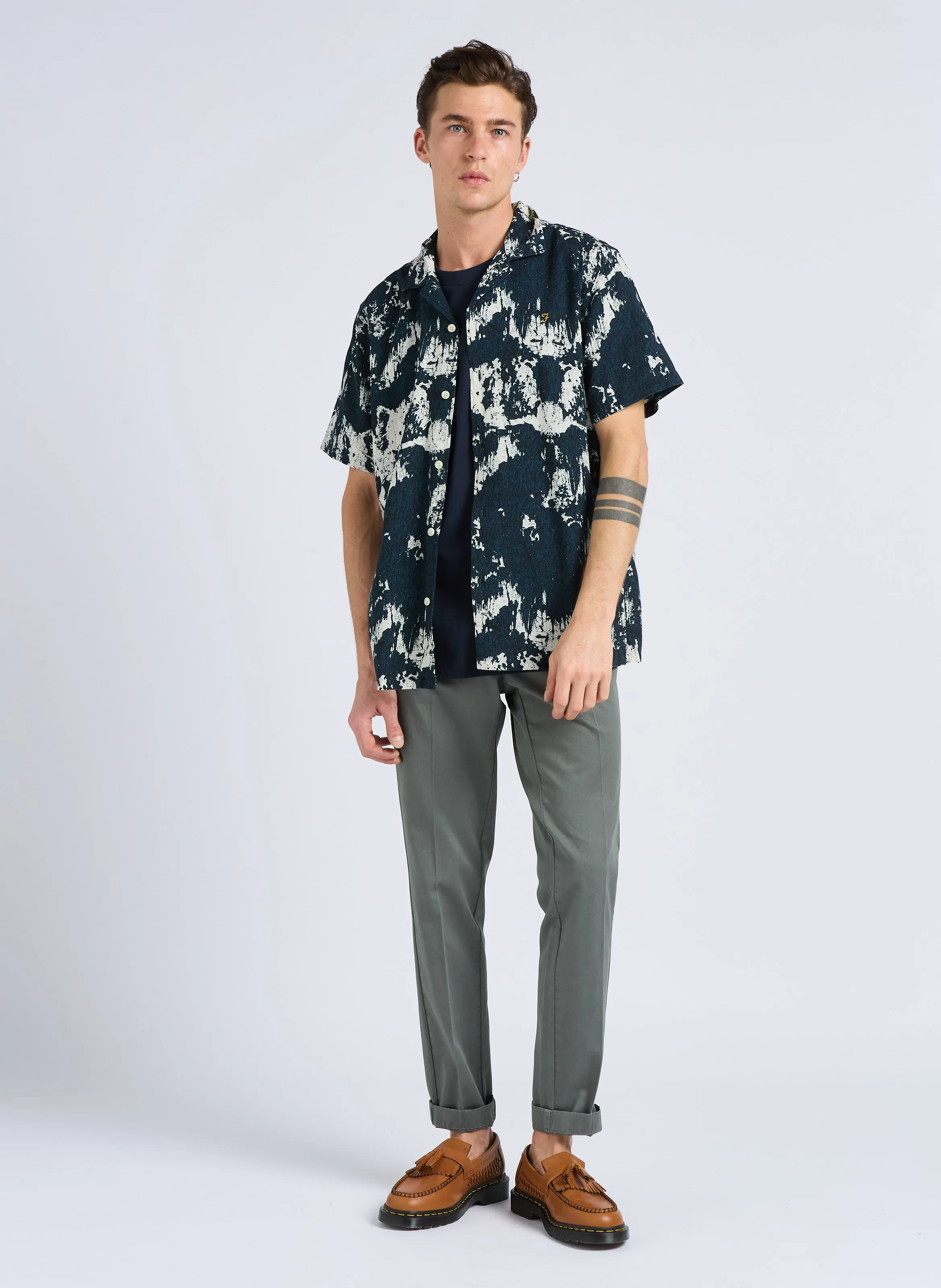  FARAH   STACY - T-shirt scollo tondo in cotone bio | Blu