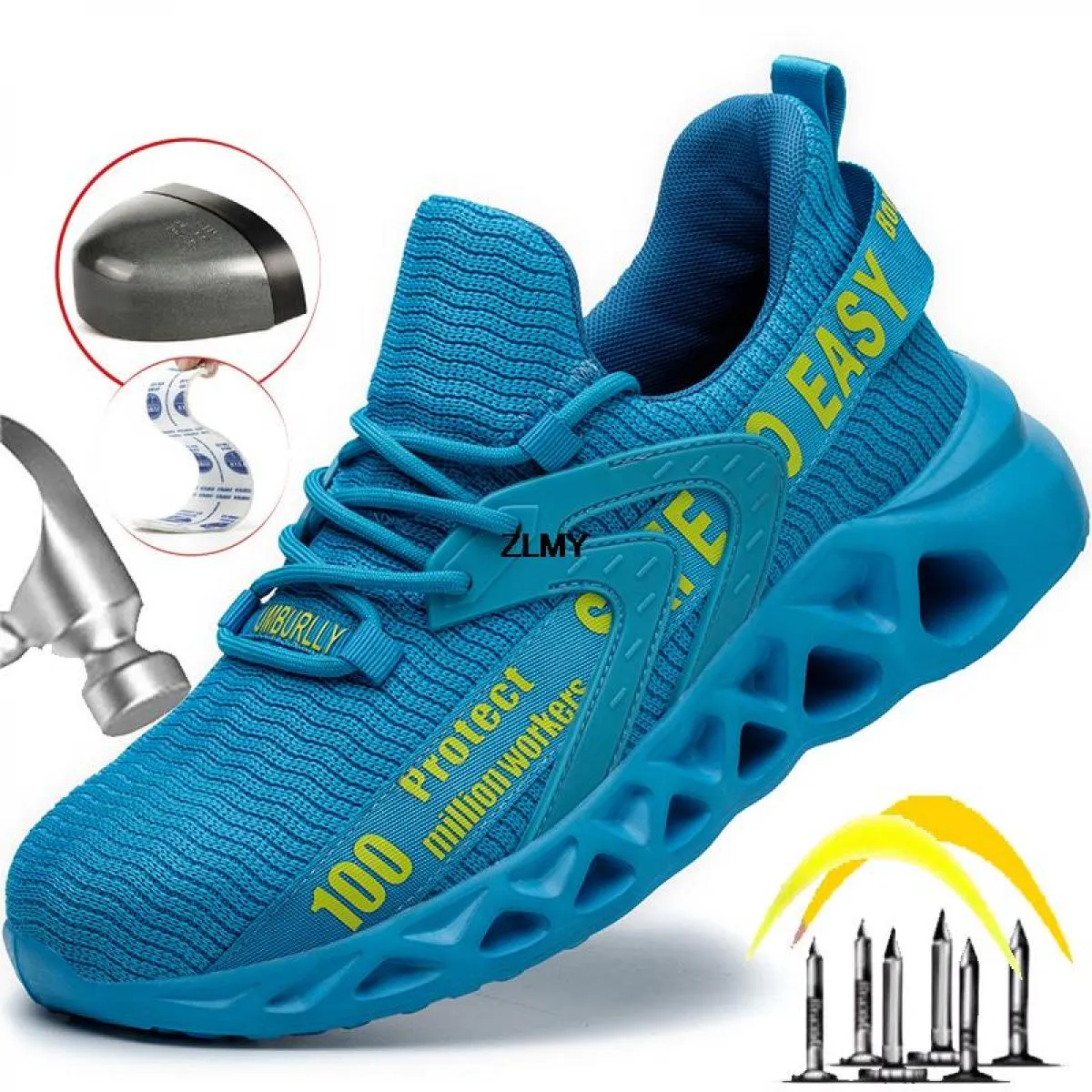 Fashionable steel toe safety sneaker Men's safety work shoes Anti-puncture work boots