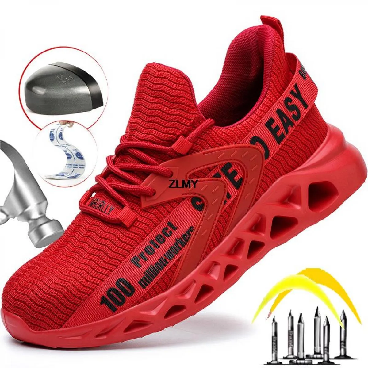 Fashionable steel toe safety sneaker Men's safety work shoes Anti-puncture work boots