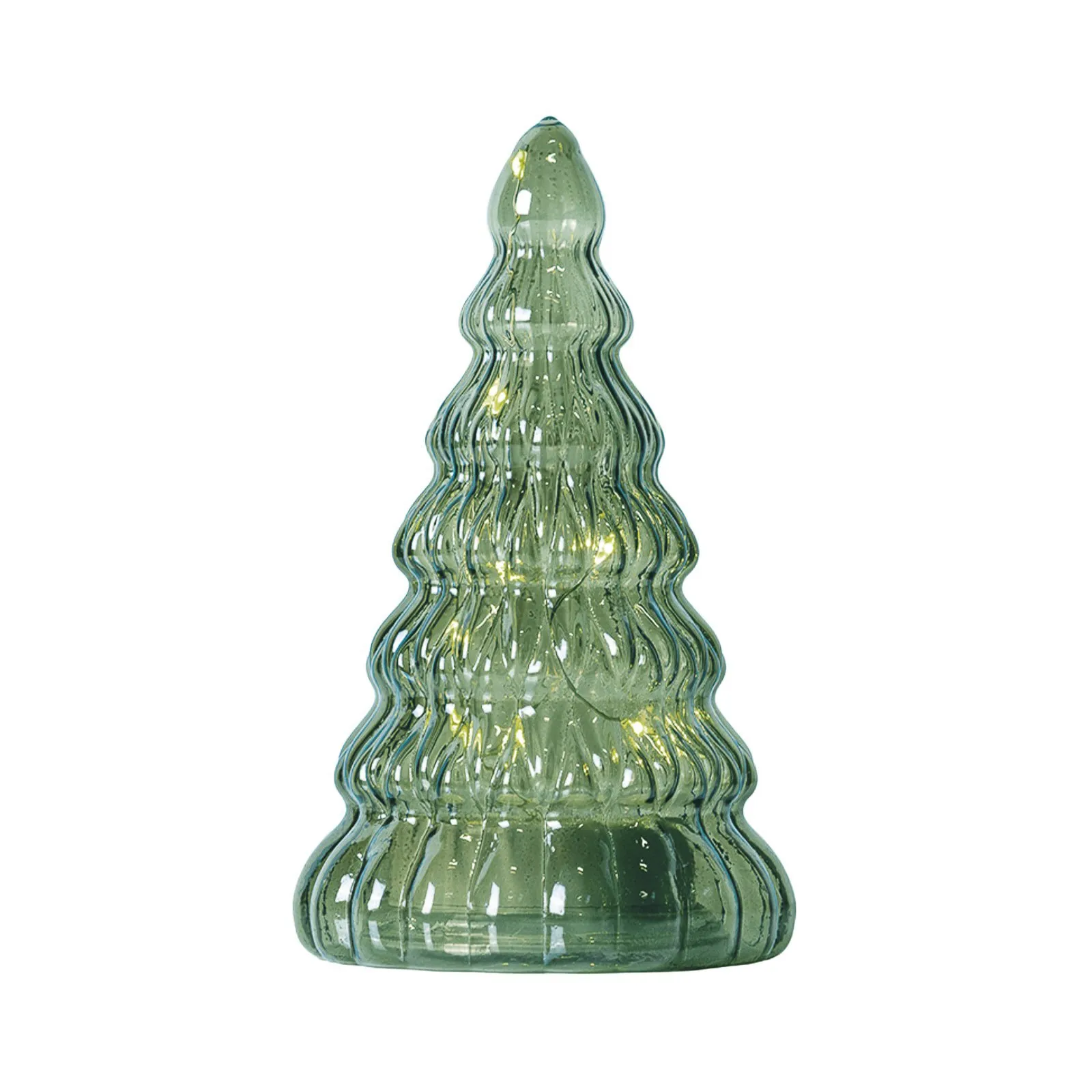 Figura LED Lucy, albero di vetro, verde, 16,5cm