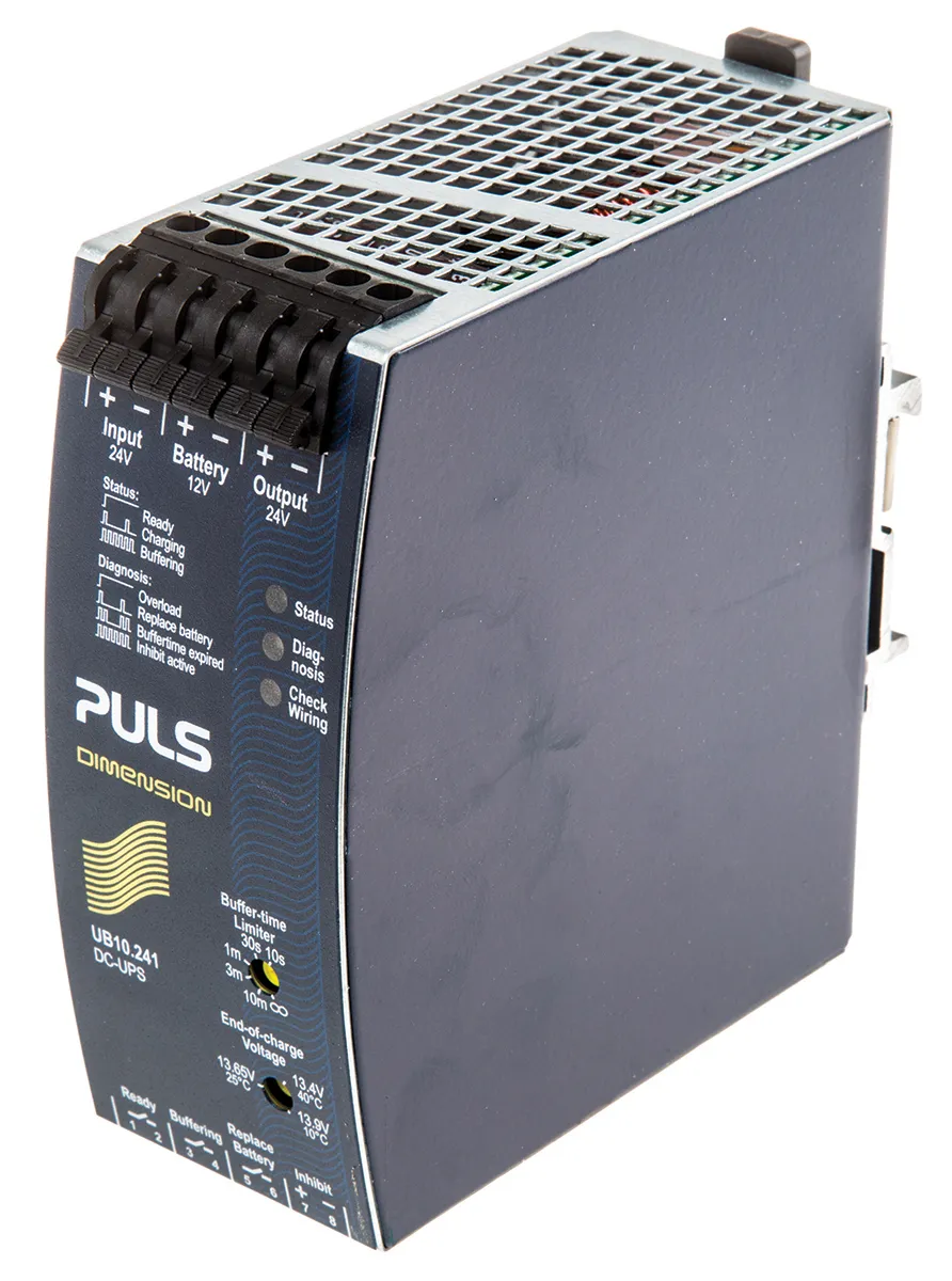 Gruppo di continuità PULS, ingresso 22.5 → 30V cc, uscita 22.4V cc, 10A, 240W, Guida DIN