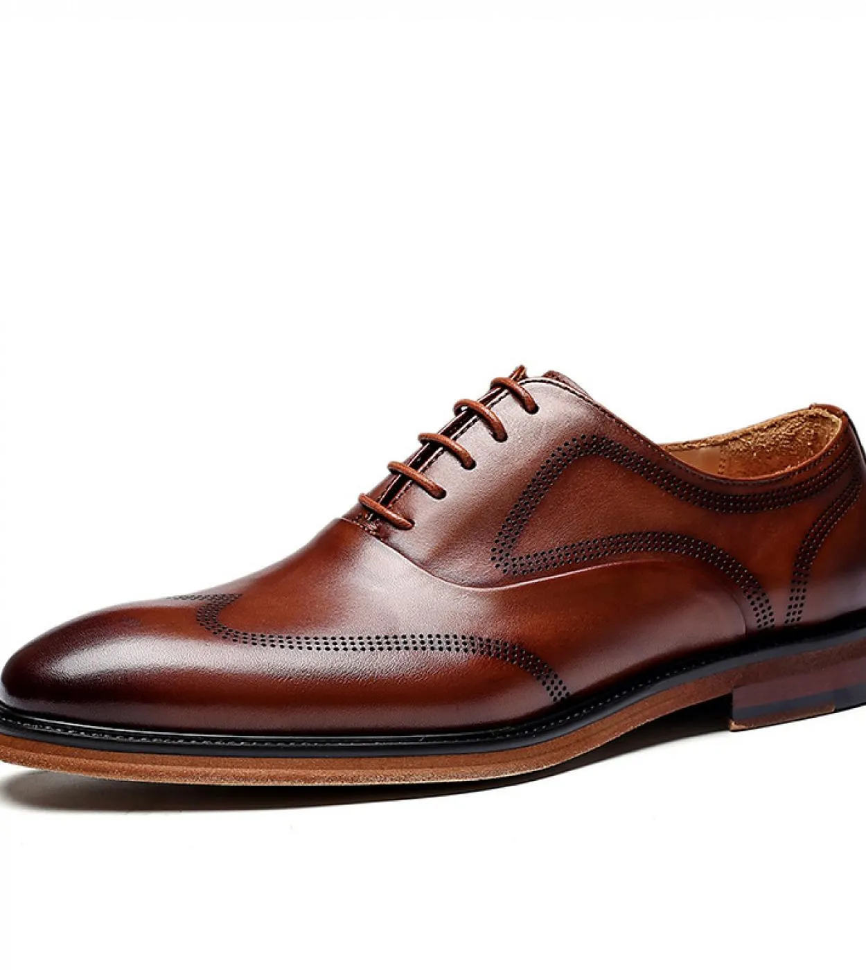 Italian luxury men's elegant genuine leather handmade dress shoes for weddings, work, and social events - Oxfords.