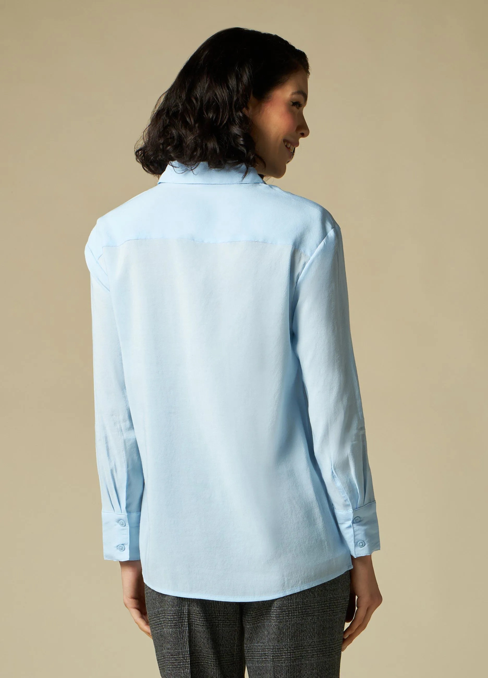 IWIE  Camicia crêpe in tinta unita donna