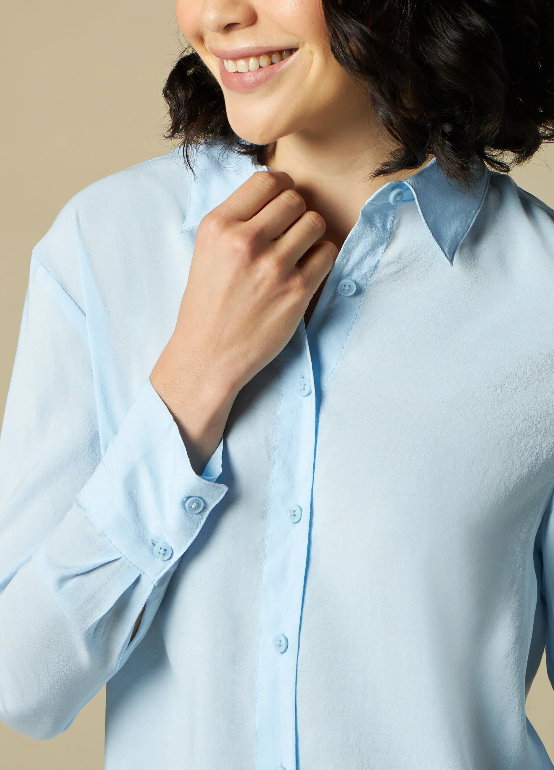 IWIE  Camicia crêpe in tinta unita donna