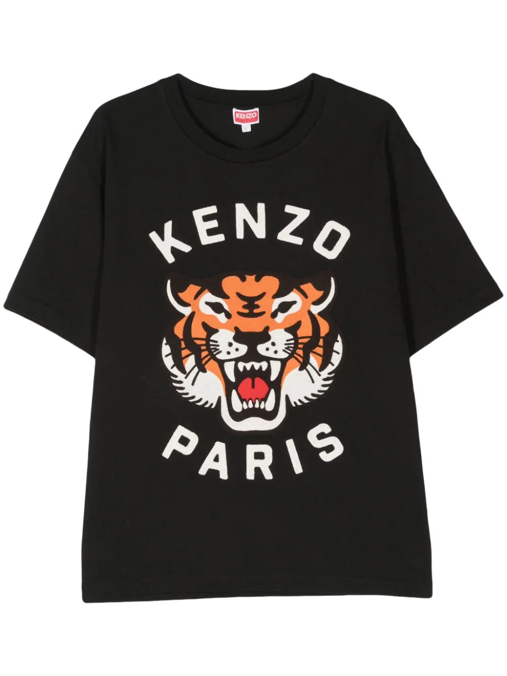Kenzo T-shirt Nero Donna Stampa Logo Tigre